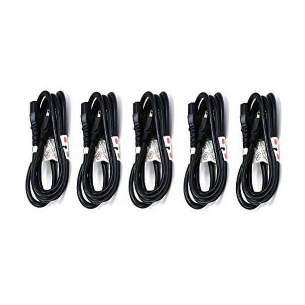 MM682204 C13/5-15P 14AWG Power Cord Cable w/3 Conductor PC Power Connector Socket Black 6 Feet 5 Pack MarginMart Inc 